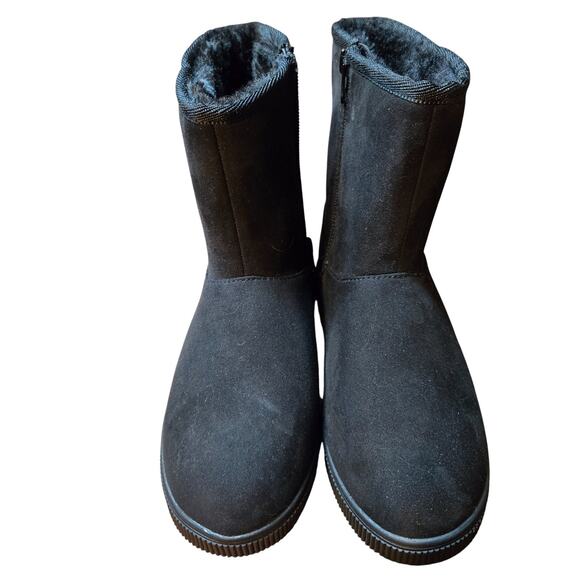 Cat & Jack 3 Blue Girl's Shearling Insulated Faux Fur Lined Boots Shoes - Picture 2 of 7